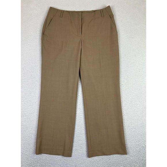 Lands' End Pants - Lands' End Pants Womens 12P Brown Wool Blend Dress Trousers Straight Stretch